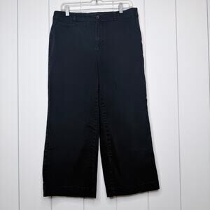 LOFT Outlet Black High Rise Slim Wide Leg Crop Pants Women’s 10